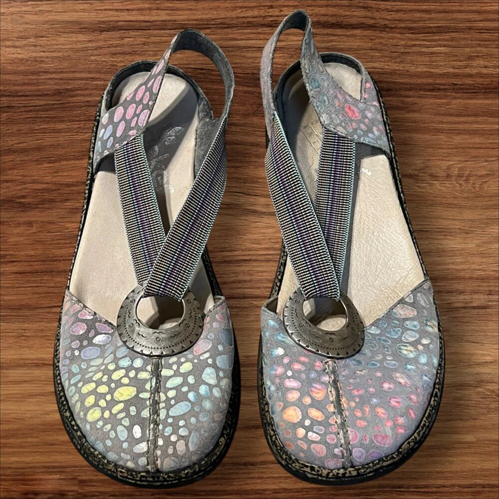 Rieker Multicolor Leather Slingback Mary Jane Shoes EU 38 US 7
